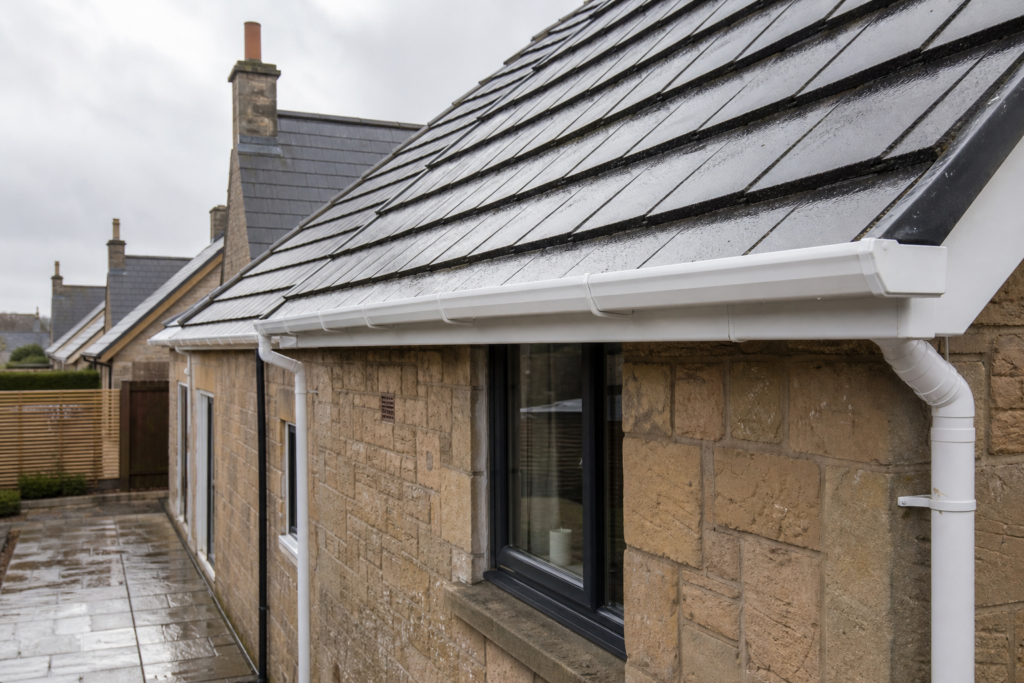 uPVC guttering and roofline on a Scottish residential property in Cupar