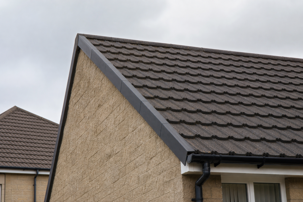 Tiled residential roof with a neat dry verge finish along the gable edge