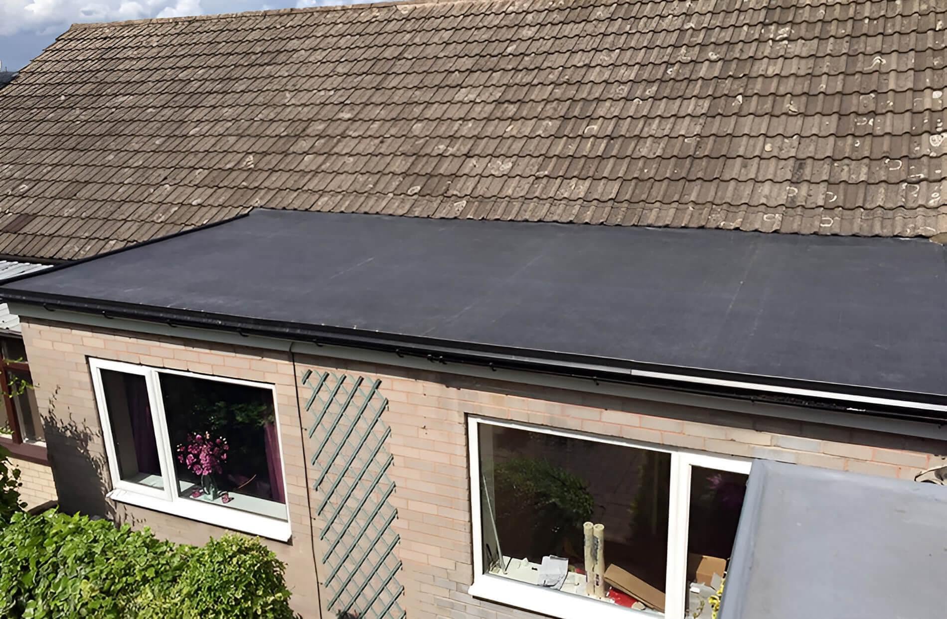 Completed flat roofing installation on a residential extension